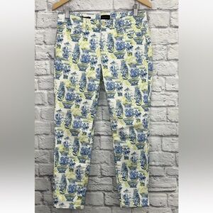 TALBOTS MULTI COLOR GRAPHIC PRINT SLIM ANKLE JEANS SIZE 6P